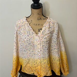 Zac & Rachel Multicolor Blouse with Yellow Accents